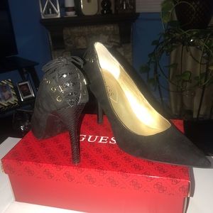 Guess Black Suede Fabric Pumps